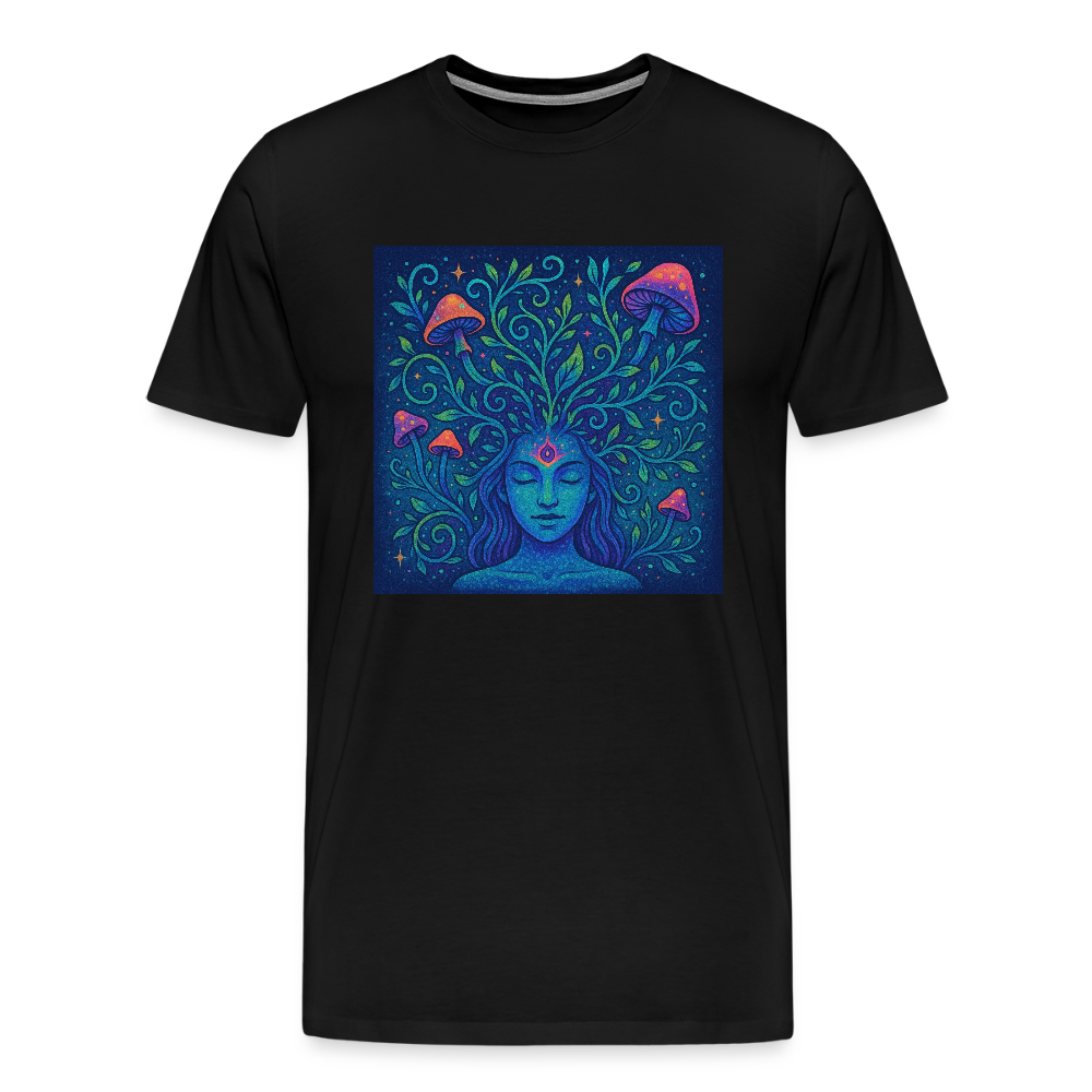 Männer Premium T-Shirt – Flamme des Geistes mit Pilz-Ästen - Schwarz