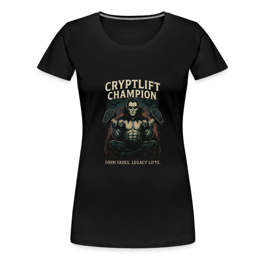 Frauen Premium T-Shirt – Cryptlift Champion – Gothic Fitness Shirt für starke Frauen - Schwarz