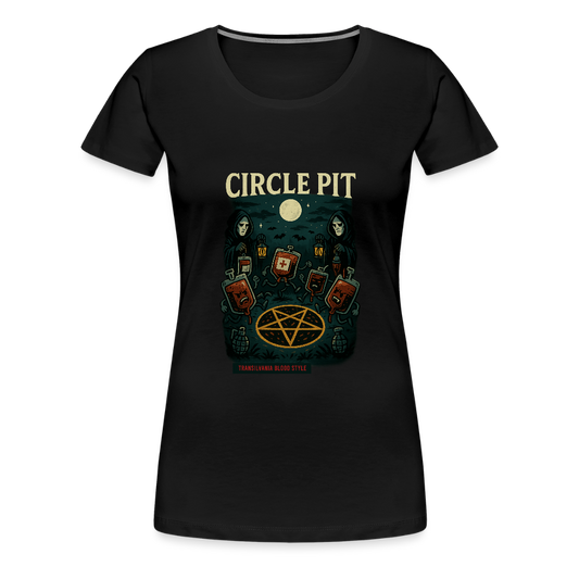 Frauen Premium T-Shirt – Circle Pit Transilvania Style – Gothic Shirt mit dunkler Festivalenergie - Schwarz