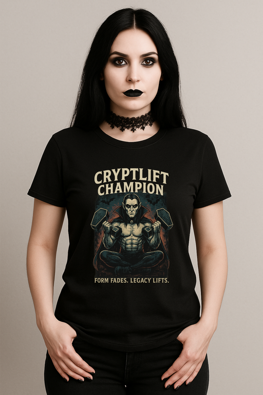 Frauen Premium T-Shirt – Cryptlift Champion – Gothic Fitness Shirt für starke Frauen
