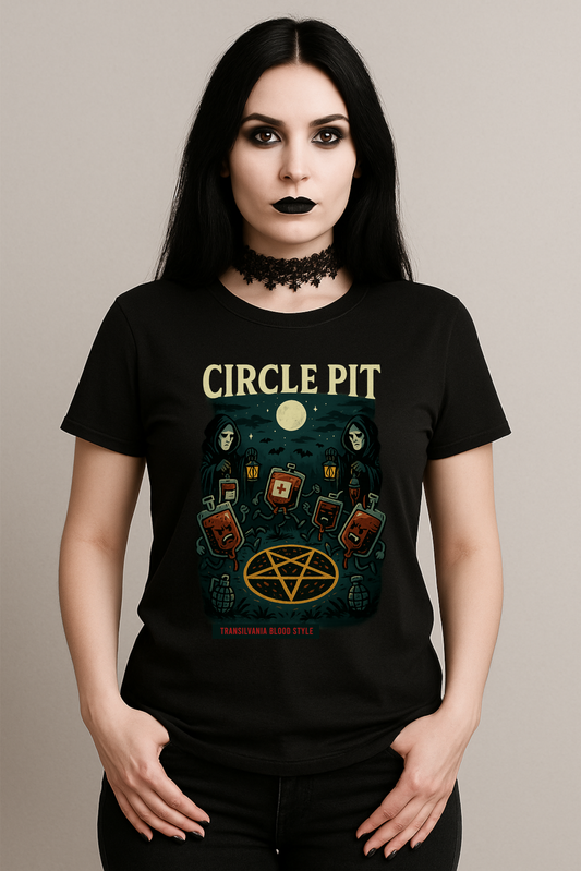 Frauen Premium T-Shirt – Circle Pit Transilvania Style – Gothic Shirt mit dunkler Festivalenergie